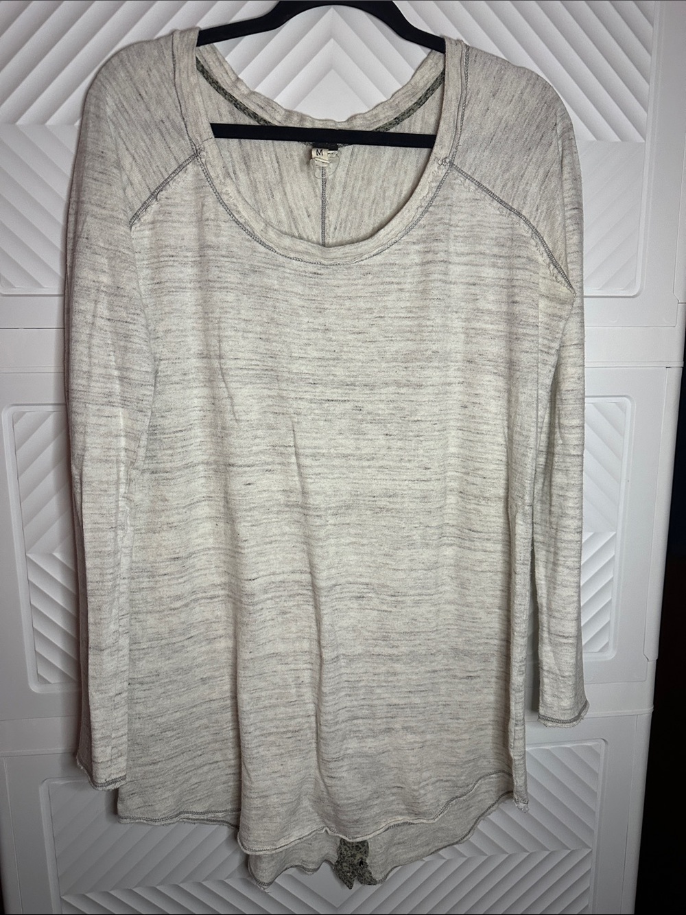 We The Free Cream Heather Long-Sleeve Scoop Neck Top